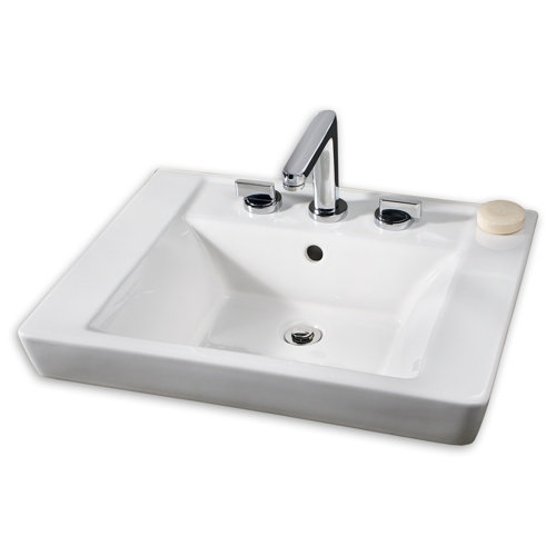 American Standard Boulevard Vitreous China Rectangular Pedestal Bathroom Sink with Overflow